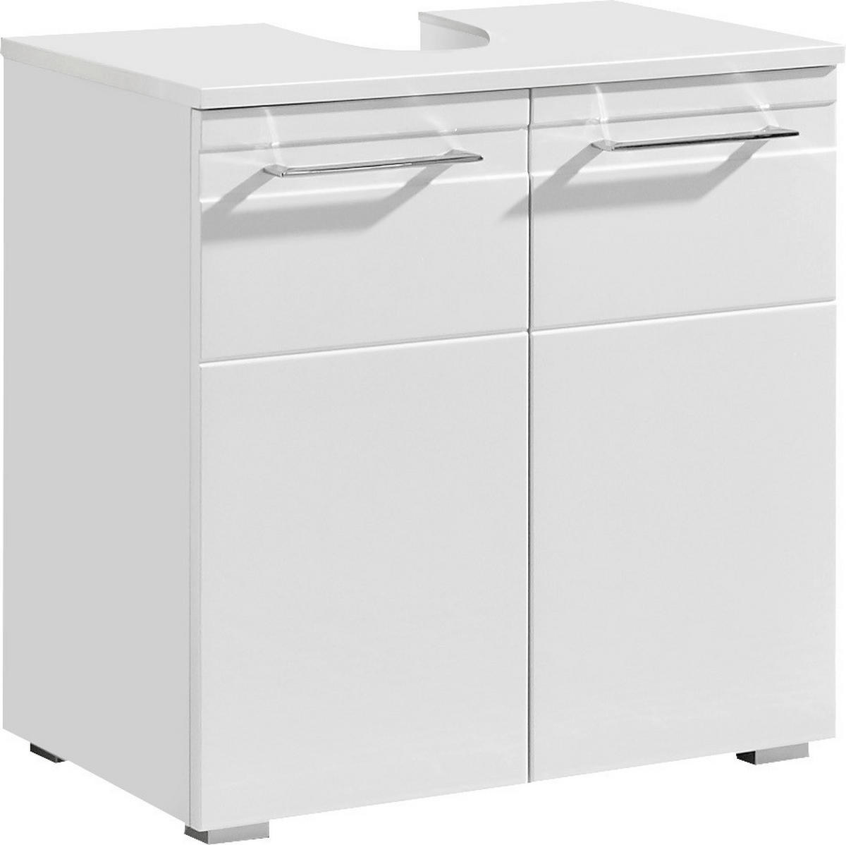 WASCHBECKENUNTERSCHRANK 60/61/38 cm  - Chromfarben/Silberfarben, KONVENTIONELL, Holzwerkstoff/Metall (60/61/38cm) - Xora