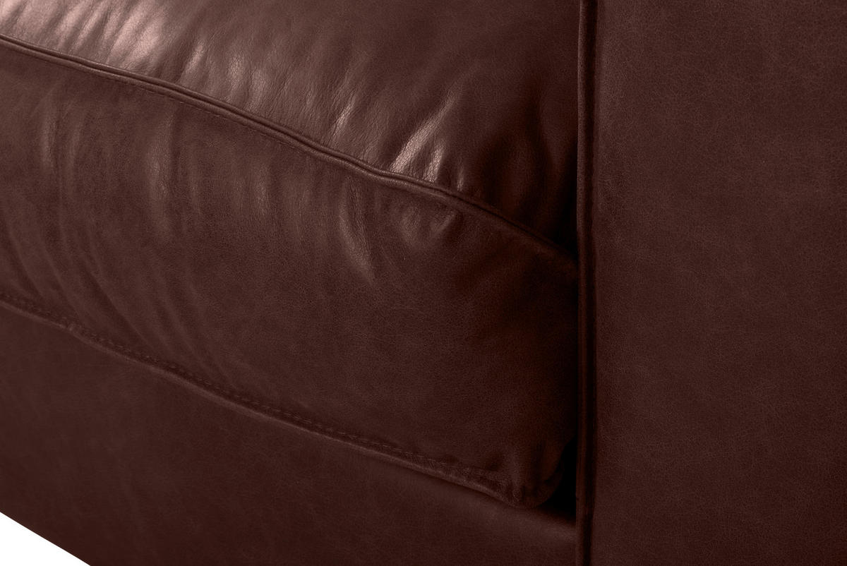 SCHLAFSOFA in Echtleder Braun  - Dunkelbraun/Braun, Design, Leder/Holz (203/85/99cm) - MID.YOU