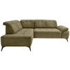ECKSOFA in Cord Olivgrün  - Schwarz/Olivgrün, Modern, Textil/Metall (200/272cm) - Livetastic