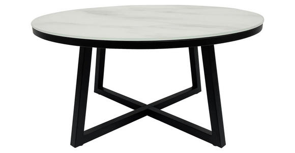 COUCHTISCH in Metall, Glas 80/80/40 cm  - Schwarz/Weiß, Design, Glas/Metall (80/80/40cm) - Xora