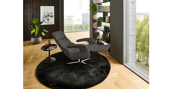 RELAXSESSEL in Leder Taupe  - Taupe/Edelstahlfarben, Design, Leder/Metall (76/119/86cm) - Dieter Knoll