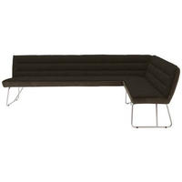 ECKBANK 284/184 cm Flachgewebe Braun, Edelstahlfarben   - Edelstahlfarben/Braun, Design, Textil/Metall (284/184cm) - Dieter Knoll