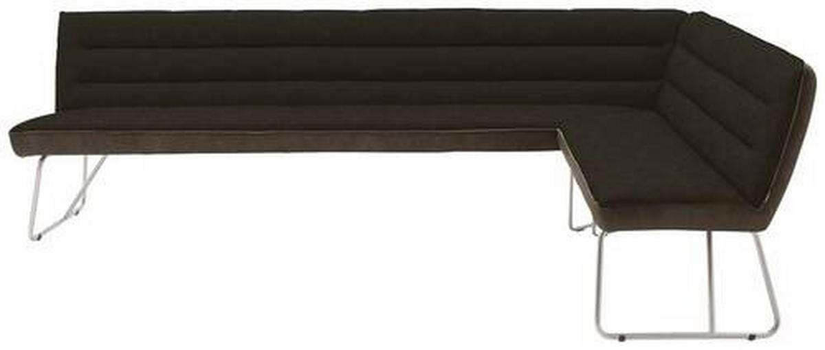 ECKBANK 264/174 cm  in Braun, Edelstahlfarben  - Edelstahlfarben/Braun, Design, Textil/Metall (264/174cm) - Dieter Knoll