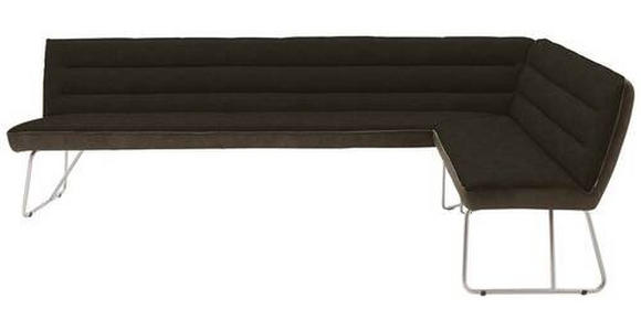 ECKBANK 274/174 cm  in Braun, Edelstahlfarben  - Edelstahlfarben/Braun, Design, Textil/Metall (274/174cm) - Dieter Knoll