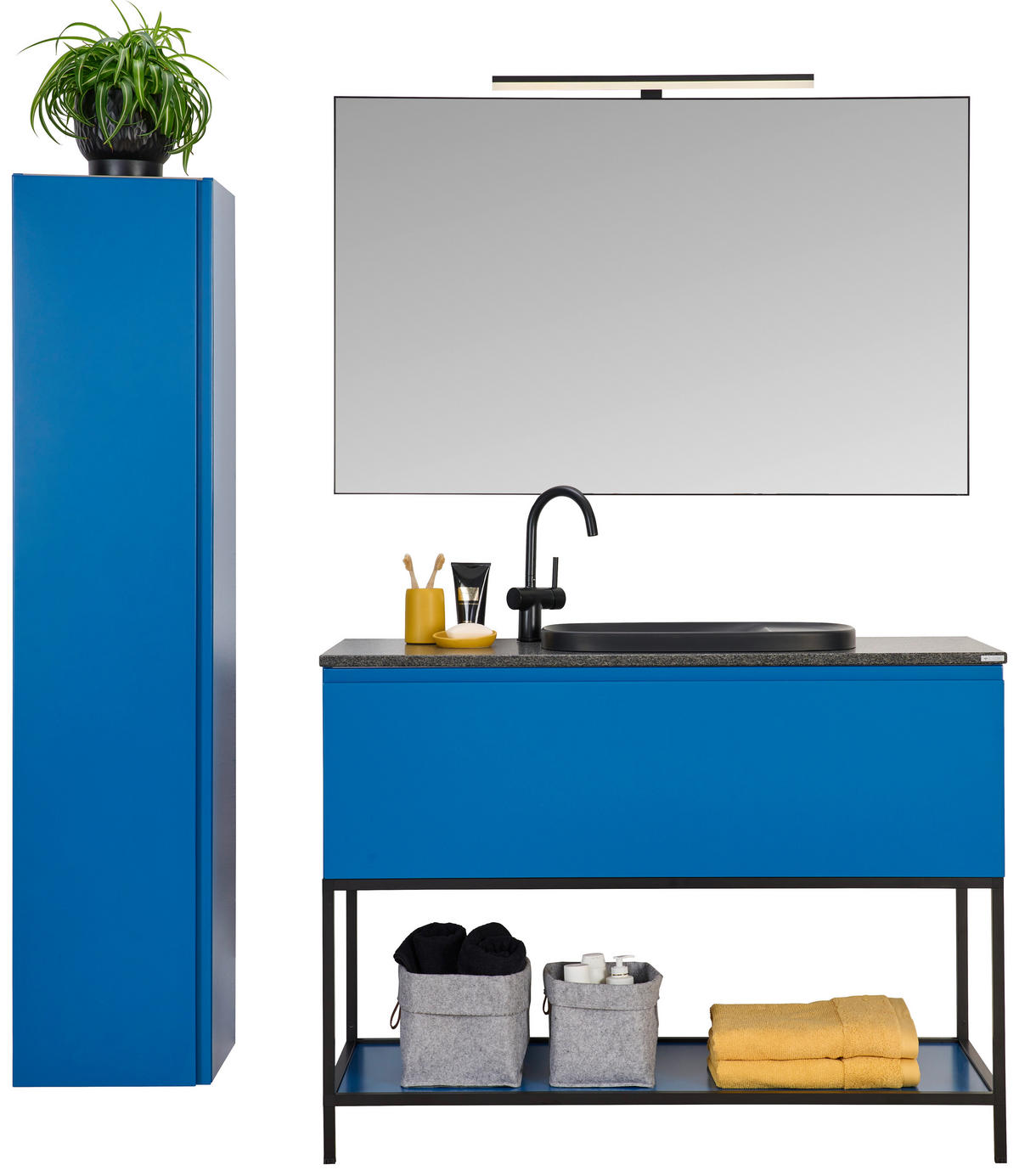 BADEZIMMER  in 120 cm  - Dunkelblau, Design, Glas/Holzwerkstoff (120cm) - Dieter Knoll