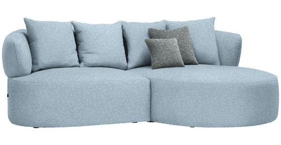 ECKSOFA in Flachgewebe Blau  235/166 cm  - Blau/Schwarz, MODERN, Kunststoff/Textil (235/166cm) - Hom`in