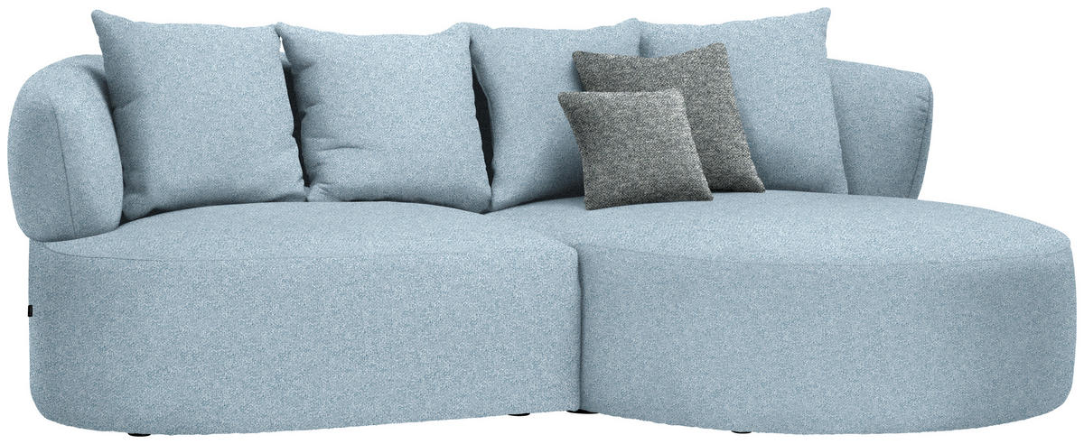 ECKSOFA in Flachgewebe Blau  235/166 cm  - Blau/Schwarz, MODERN, Kunststoff/Textil (235/166cm) - Hom`in