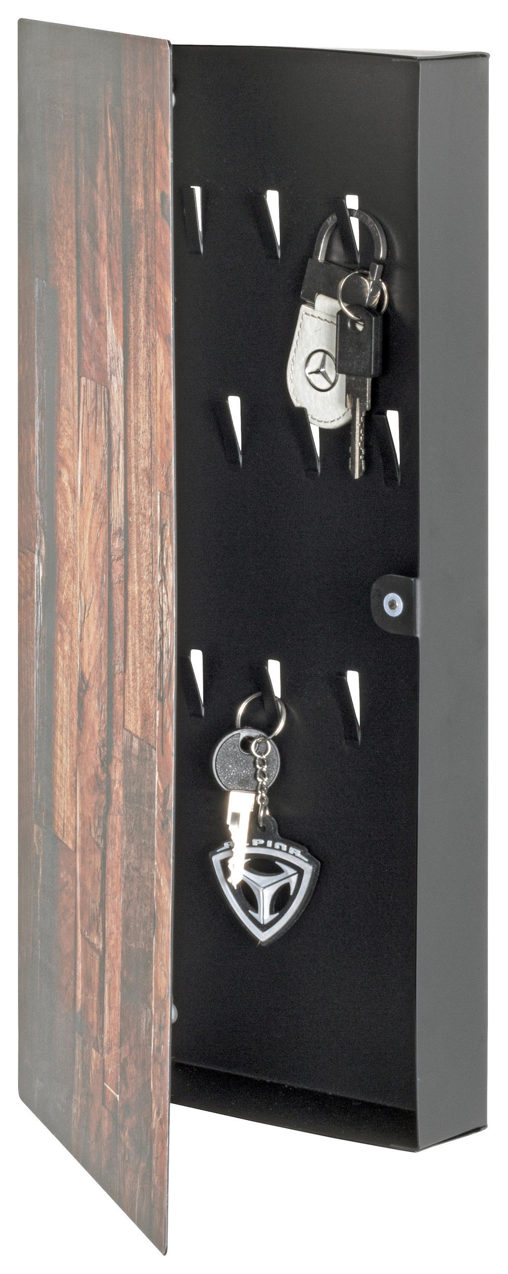 SCHLÜSSELKASTEN - Schwarz/Braun, Basics, Metall (20/40/4cm)