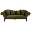3-SITZER-SOFA in Velours Olivgrün  - Schwarz/Olivgrün, Design, Holz/Textil (242/91/104cm) - MID.YOU
