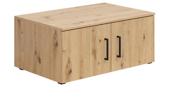 AUFSATZSCHRANK 80/35/52 cm  - Schwarz/Eiche Artisan, MODERN, Holzwerkstoff/Kunststoff (80/35/52cm) - Carryhome