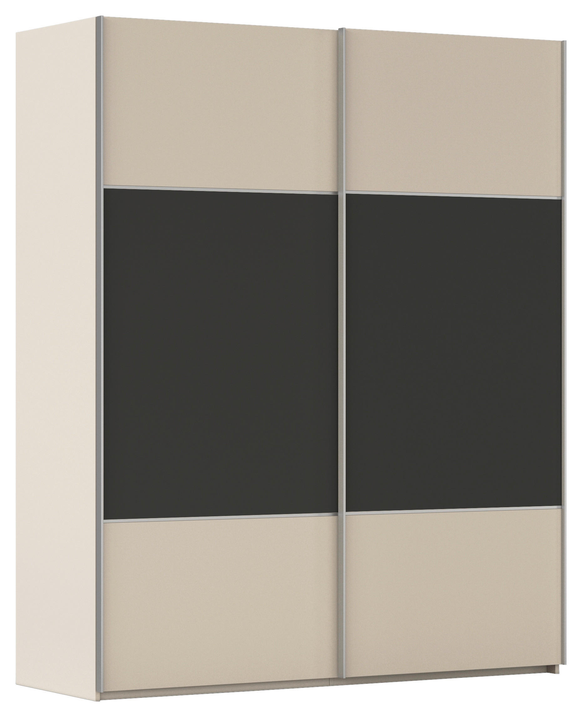 SCHWEBETÜRENSCHRANK 162/223/68 cm 2-türig Graphitfarben, Champagner  - Champagner/Alufarben, KONVENTIONELL, Holzwerkstoff/Metall (162/223/68cm) - Novel