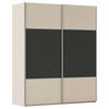 SCHWEBETÜRENSCHRANK 162/223/68 cm 2-türig Graphitfarben, Champagner  - Champagner/Alufarben, KONVENTIONELL, Holzwerkstoff/Metall (162/223/68cm) - Novel