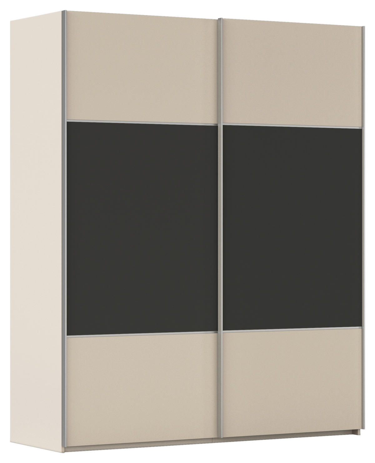 SCHWEBETÜRENSCHRANK 162/223/68 cm 2-türig Graphitfarben, Champagner  - Champagner/Alufarben, KONVENTIONELL, Holzwerkstoff/Metall (162/223/68cm) - Novel