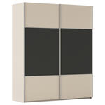 SCHWEBETÜRENSCHRANK 162/223/68 cm 2-türig Graphitfarben, Champagner  - Champagner/Alufarben, KONVENTIONELL, Holzwerkstoff/Metall (162/223/68cm) - Novel