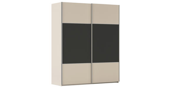 SCHWEBETÜRENSCHRANK 162/223/68 cm 2-türig Graphitfarben, Champagner  - Champagner/Alufarben, KONVENTIONELL, Holzwerkstoff/Metall (162/223/68cm) - Novel