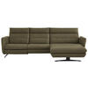 ECKSOFA in Echtleder Olivgrün  - Schwarz/Olivgrün, Design, Leder/Metall (300/157cm) - Dieter Knoll