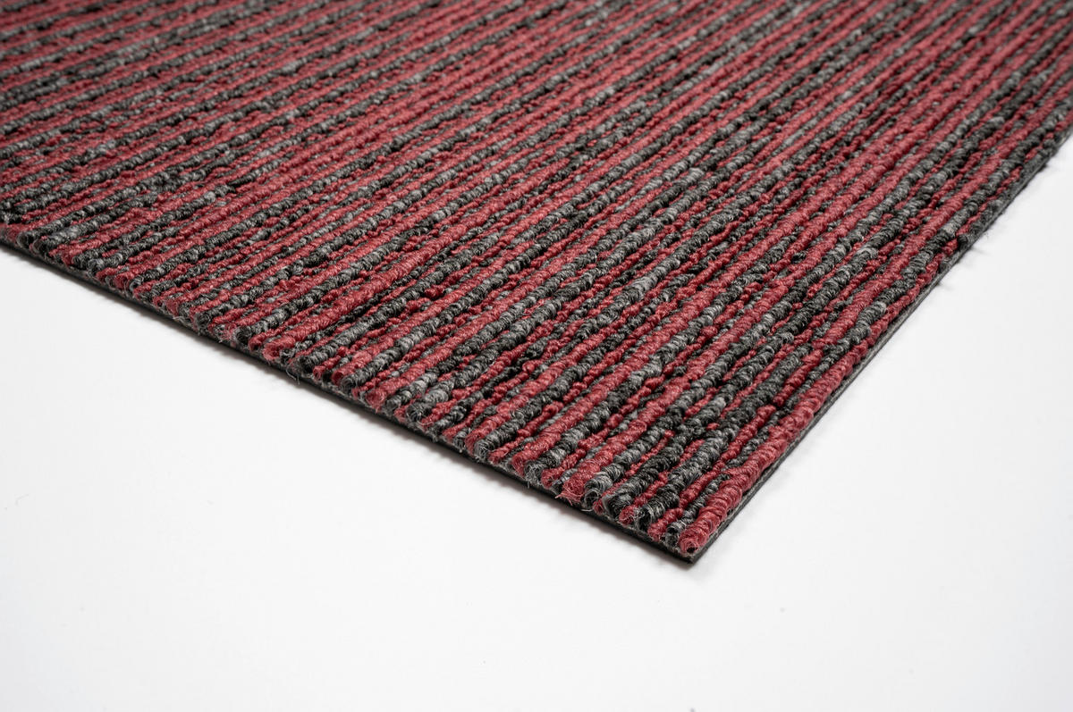 TEPPICHFLIESE 50/50 cm  in Grau, Rot  - Rot/Grau, Basics, Textil (50/50cm)