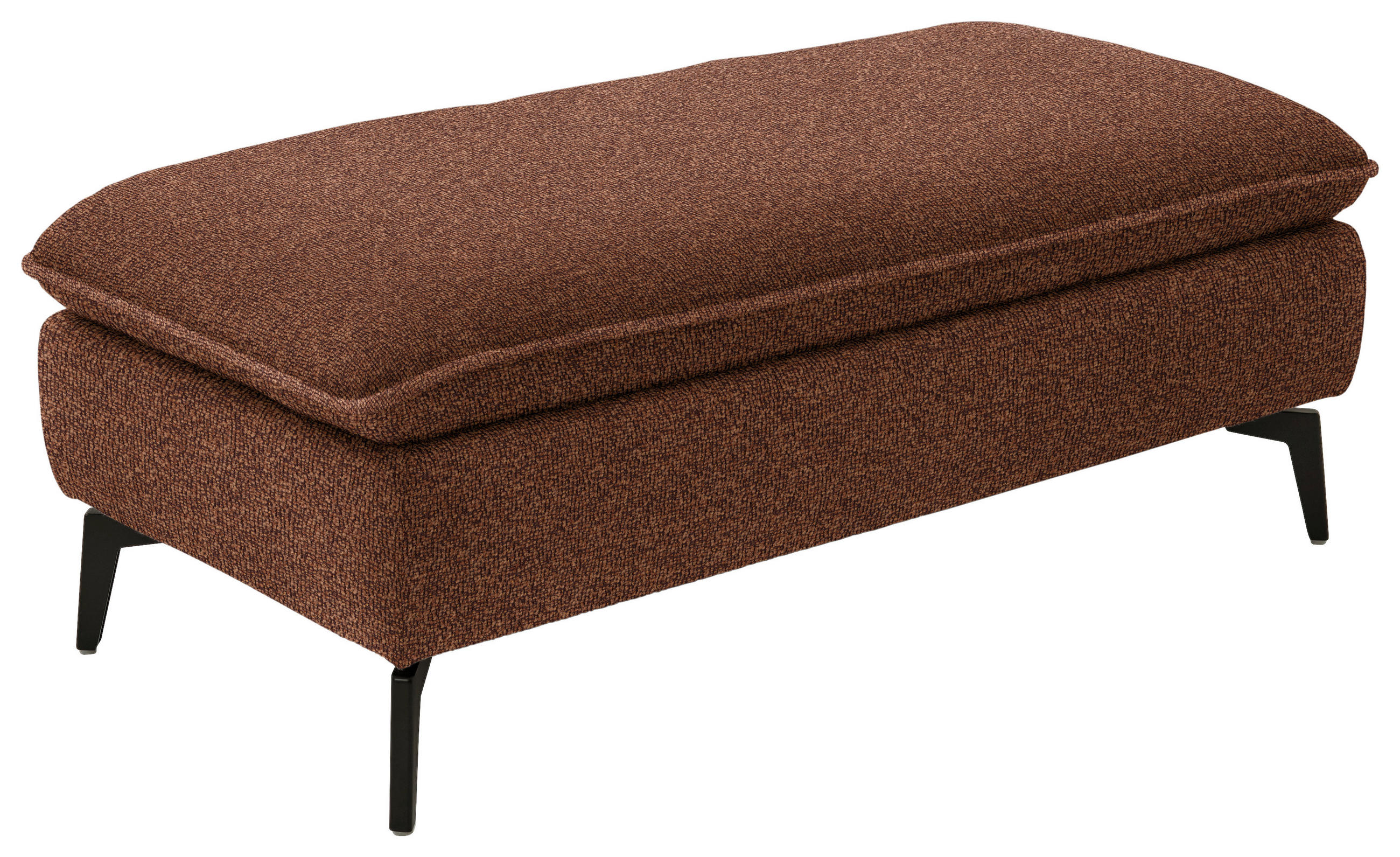 HOCKER in Textil Rostfarben  - Rostfarben/Schwarz, Design, Textil/Metall (130/46/65cm) - Valdera