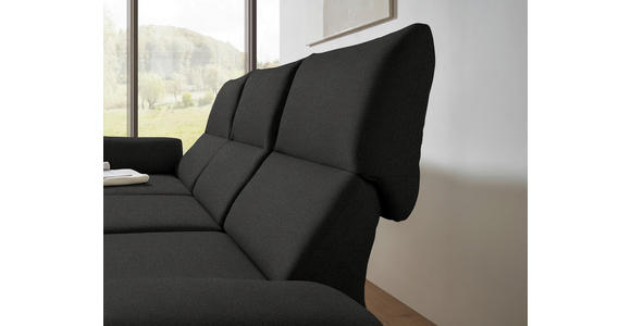 ECKSOFA  in Flachgewebe Anthrazit  175-224/255-365 cm  - Anthrazit/Schwarz, Design, Textil/Metall (175-224/255-365cm) - Dieter Knoll