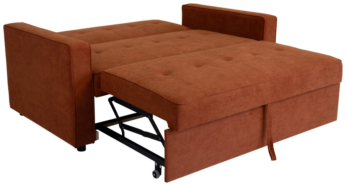 SCHLAFSOFA Flachgewebe Terracotta  - Terracotta, Trend, Textil (162/90/89cm) - Livetastic