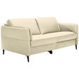 3-SITZER-SOFA Latina in Echtleder Ecru   - Ecru/Schwarz, Design, Leder/Metall (190/84/99cm) - Dieter Knoll