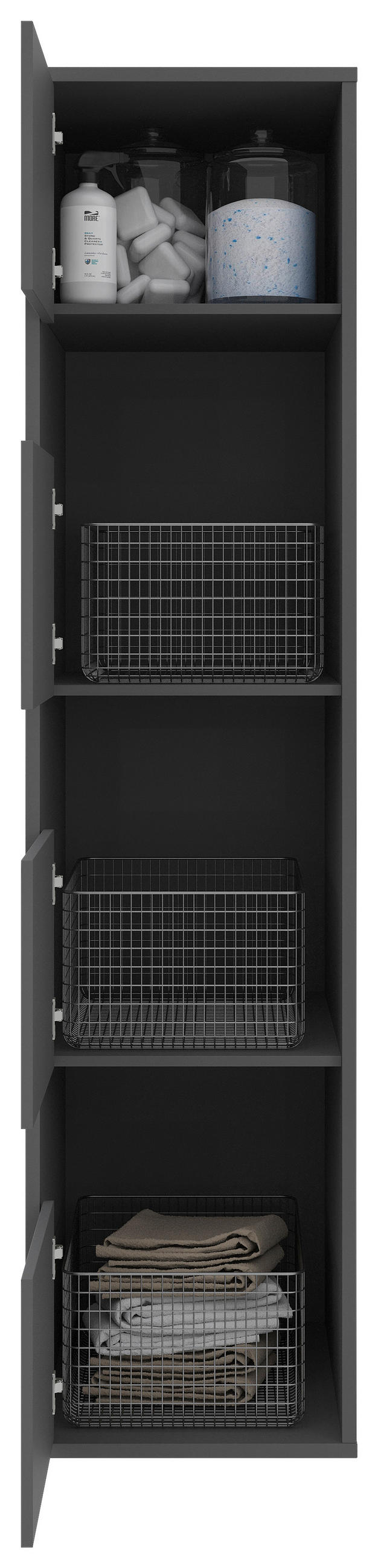 MEHRZWECKSCHRANK 50/210/67,5 cm  in Anthrazit  - Anthrazit, Basics, Holzwerkstoff (50/210/67,5cm) - Xora
