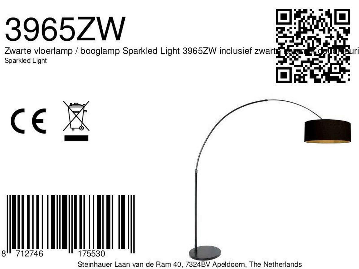 STEHLEUCHTE SPARKLED LIGHT 50/240/230 cm  - Schwarz, Trend, Textil/Metall (50/240/230cm)