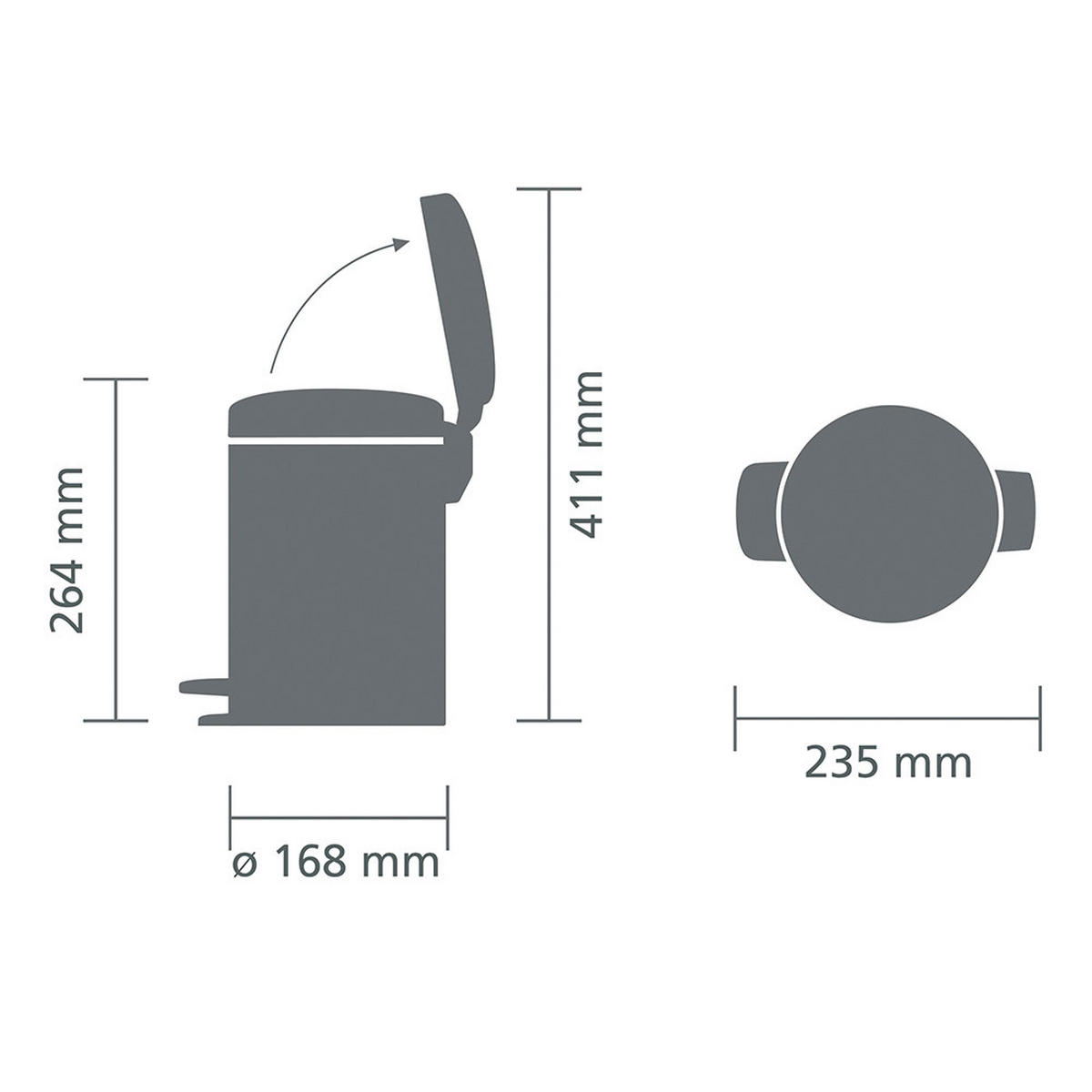 ODPADKOVÝ KÔŠ  3 l - biela, Design, plast (16,8/26,4/23,5cm) - Brabantia