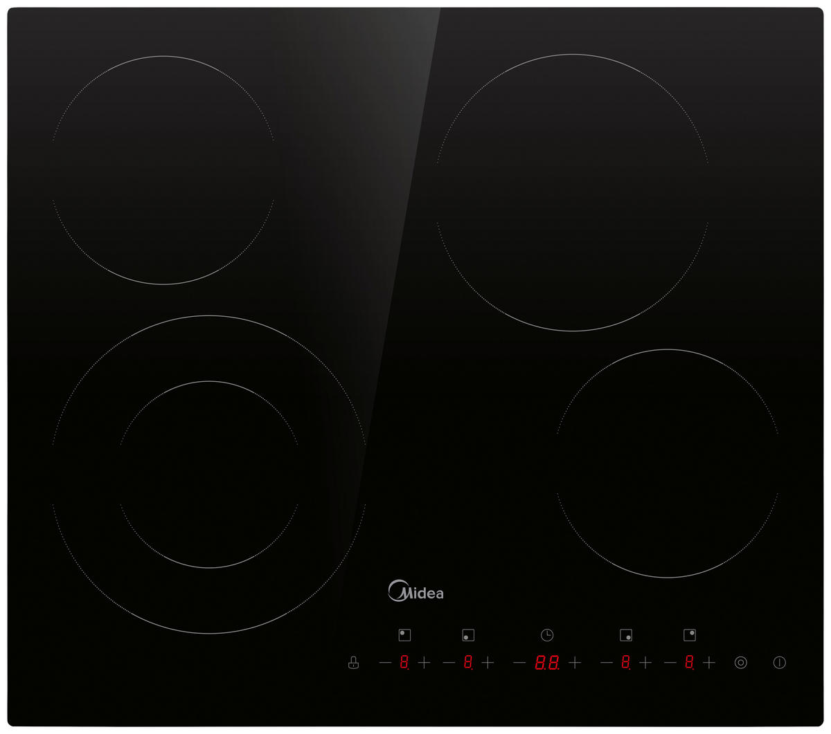 GLASKERAMIKKOCHFELD MCH702T298K0  - Schwarz, Basics, Glas/Metall (59/52/5,5cm) - Midea