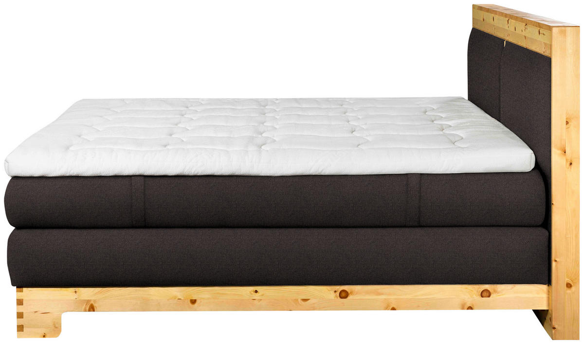 BOXSPRINGBETT 180/200 cm  in Dunkelbraun  - Dunkelbraun, Natur, Holz/Textil (180/200cm) - Linea Natura