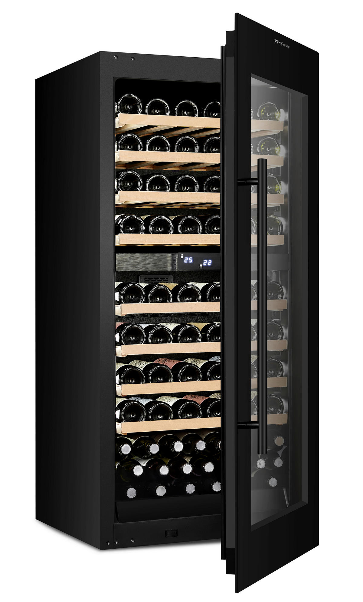 WEINKÜHLSCHRANK 7808,6845  - Schwarz, Basics, Glas/Holz (59.50/57.10/127.10cm) - Trisa Electronics