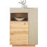 HIGHBOARD Wildeiche furniert, mehrschichtige Massivholzplatte (Tischlerplatte) geölt Eichefarben, Schlammfarben - Schlammfarben/Eichefarben, Design, Glas/Holz (96/42/138cm) - Voglauer