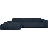 ECKSOFA HANNAH Blau Cord  - Blau/Schwarz, Design, Kunststoff/Textil (170/343cm) - MID.YOU