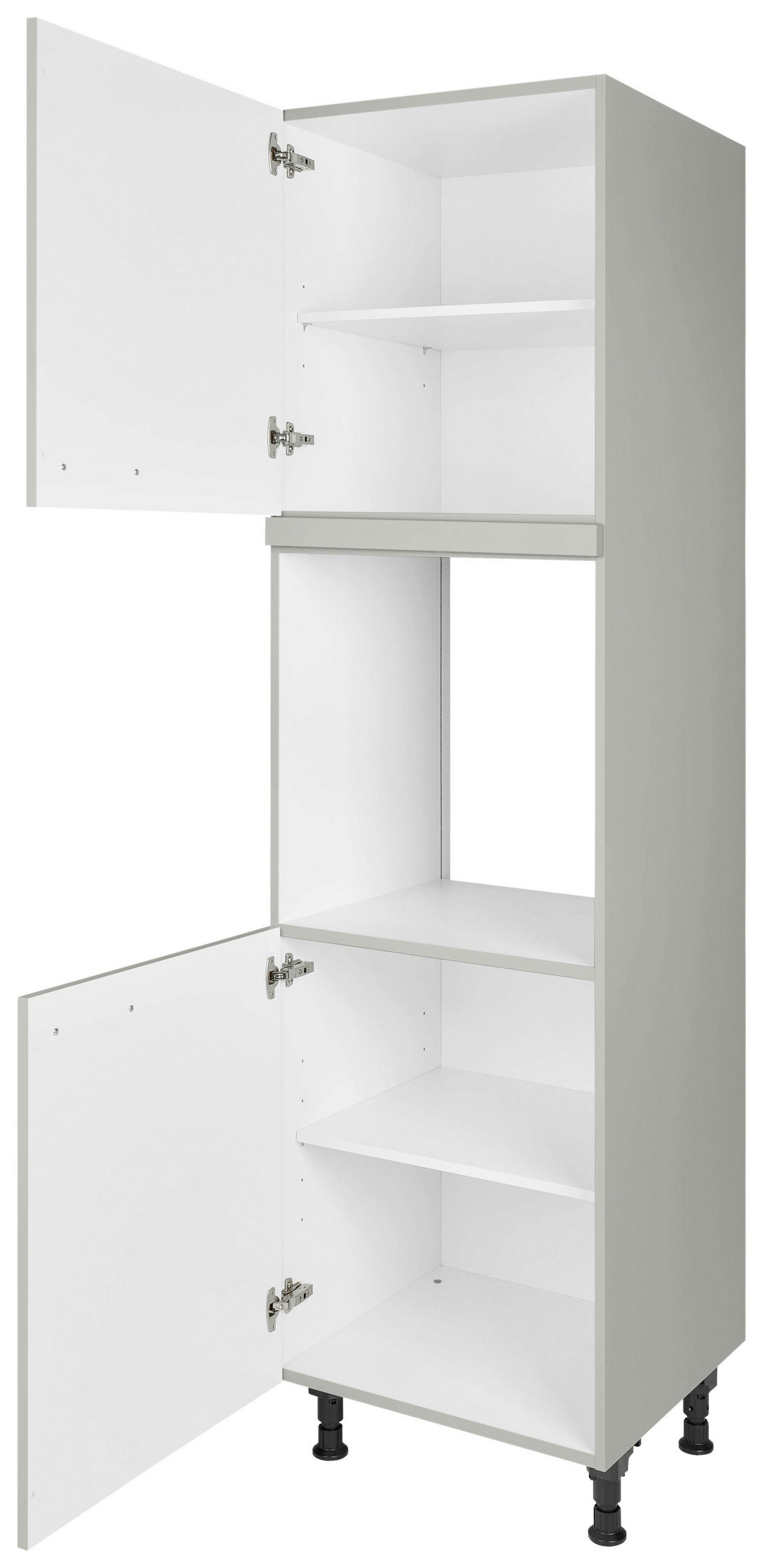 GERÄTEUMBAUSCHRANK 60/216,6/58 cm  in Grau  - Edelstahlfarben/Grau, MODERN, Holzwerkstoff/Metall (60/216,6/58cm) - Nobilia
