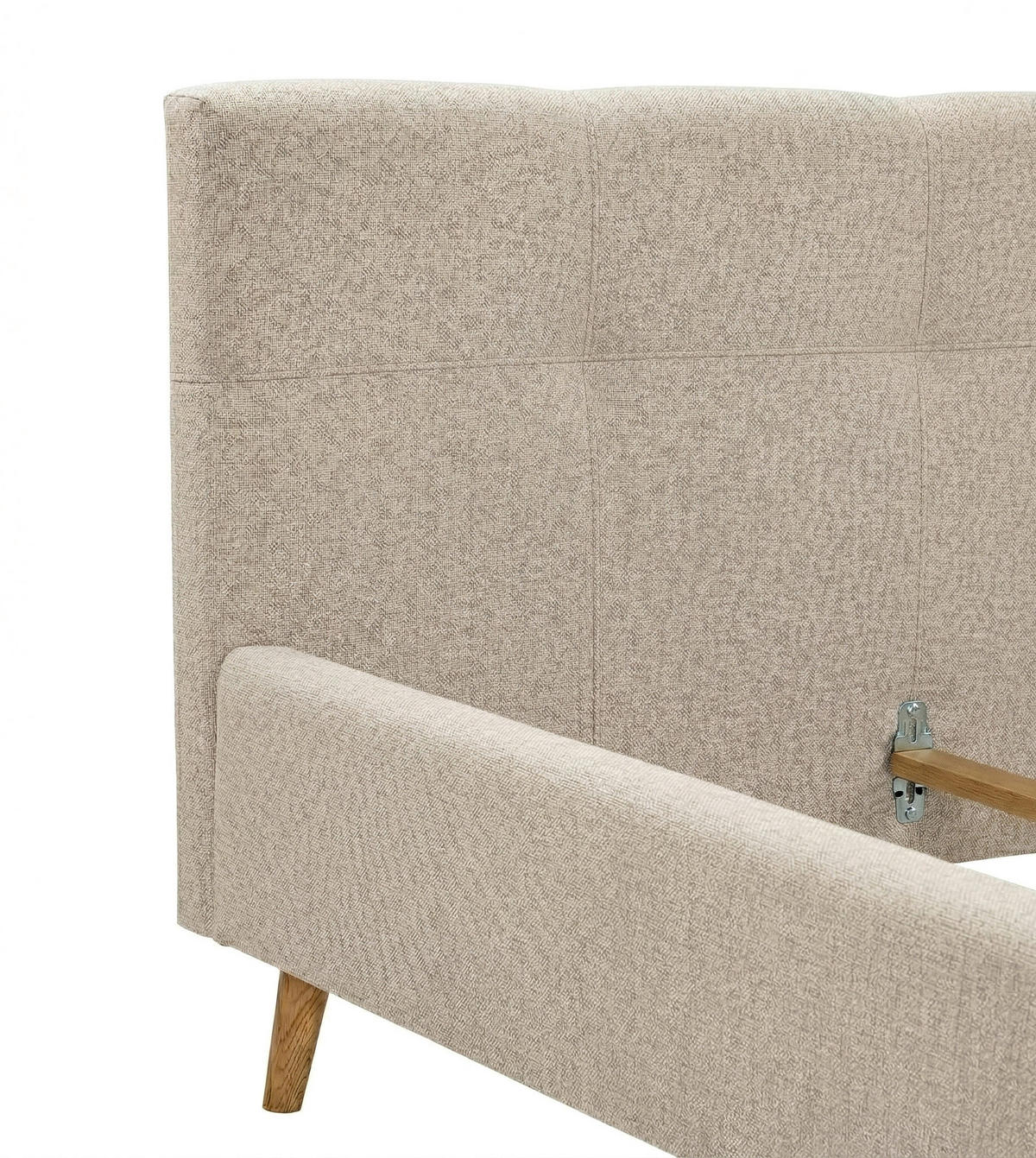 POLSTERBETT 200/200 cm,  in Beige,  - Eichefarben/Beige, MODERN, Holz/Textil (200/200cm) - MID.YOU