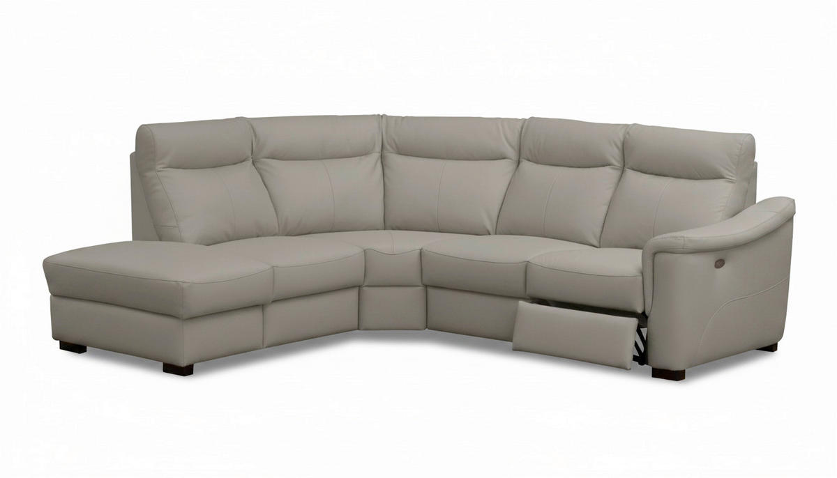 ECKSOFA  in Lederlook Echtleder Schlammfarben  229/260 cm  - Wengefarben/Schlammfarben, Design, Leder/Holz (229/260cm) - Livetastic