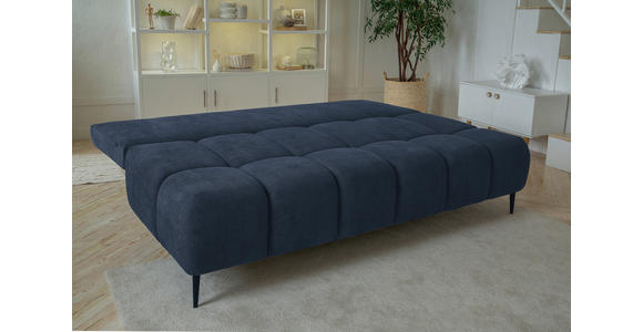 SCHLAFSOFA in Jacquard Dunkelblau  - Schwarz/Dunkelblau, MODERN, Textil/Metall (204/90/95cm) - Hom`in