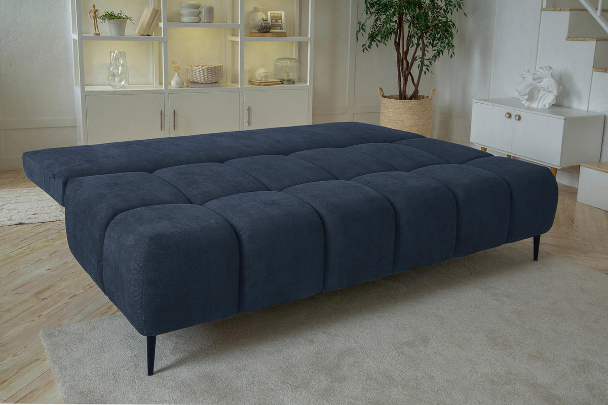 CANAPEA EXTENSIBILĂ textil albastru închis  - albastru închis/negru, Modern, metal/textil (204/90/95cm) - Hom`in