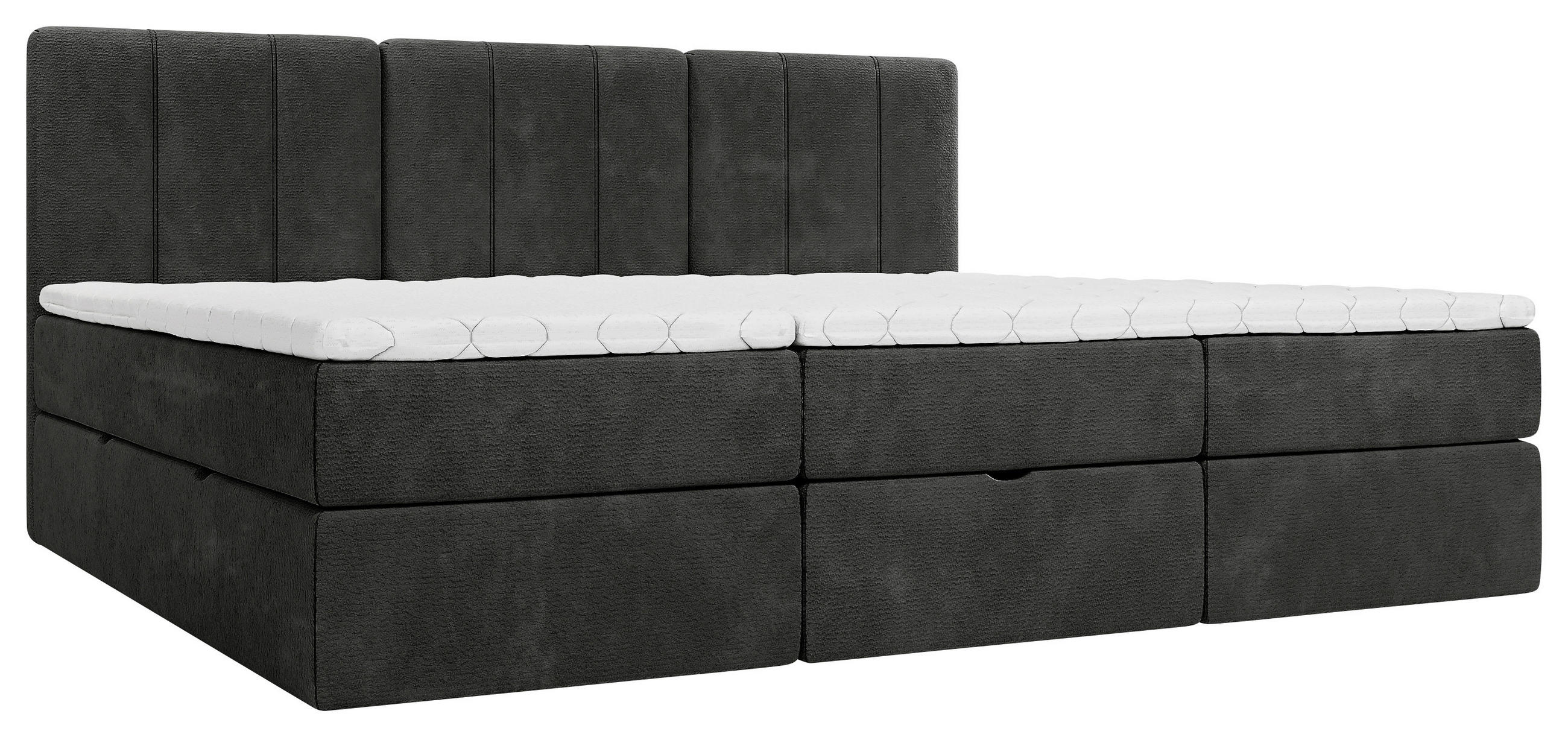 FAMILIENBETT - Anthrazit/Schwarz, Design, Holzwerkstoff/Kunststoff (270/200cm) - Esposa