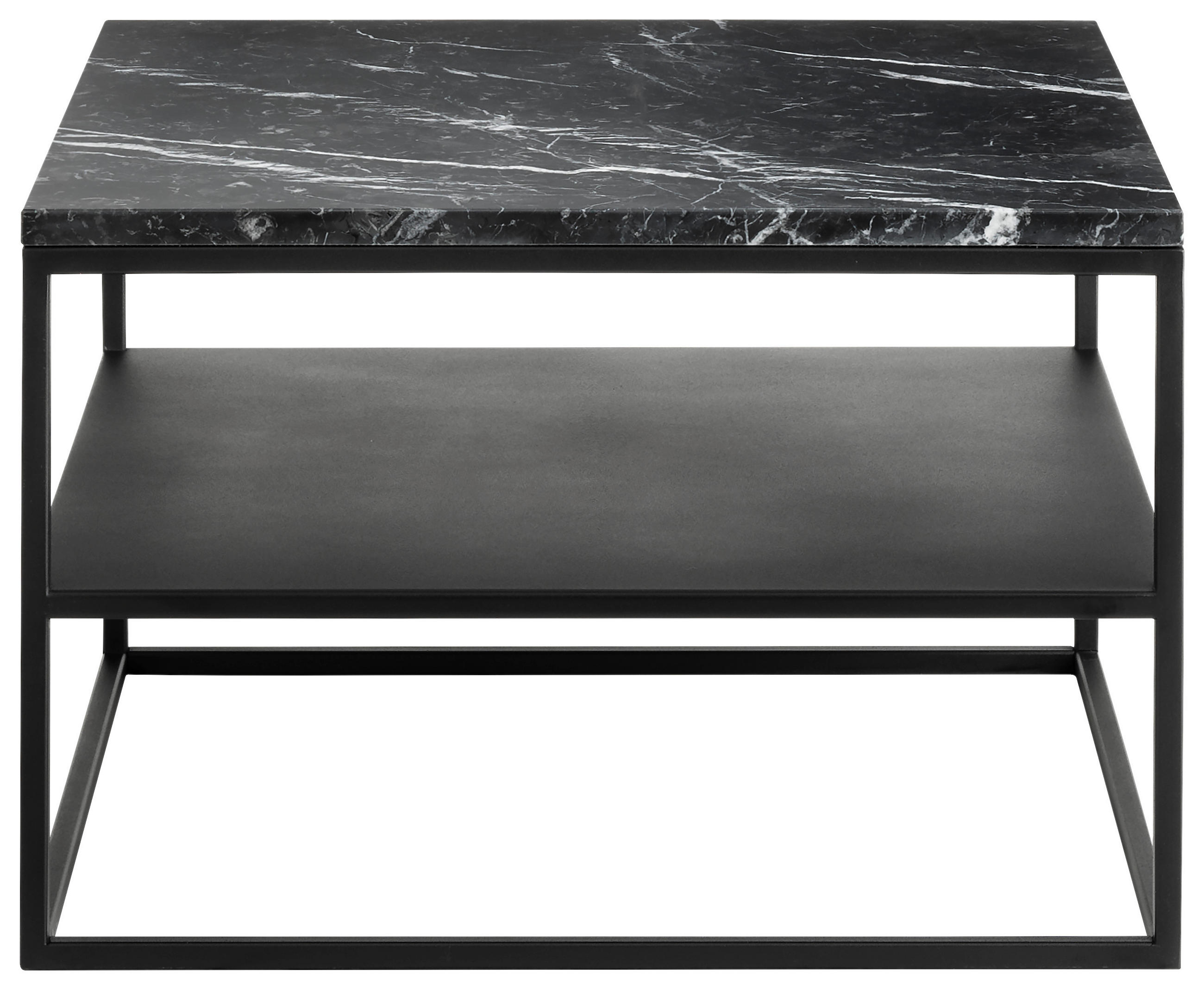 COUCHTISCH in Metall 65/65/41,5 cm  - Schwarz, Design, Stein/Metall (65/65/41,5cm) - Johann Jakob