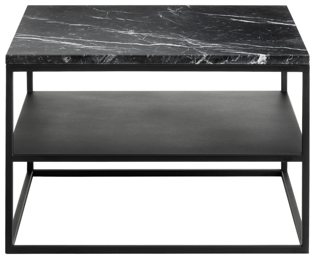 COUCHTISCH Metall 65/65/41,5 cm  - Schwarz, Design, Stein/Metall (65/65/41,5cm) - Johann Jakob