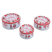 KEKSDOSENSET 3-teilig  - Rot/Weiß, KONVENTIONELL, Metall (19/9/19cm) - X-Mas