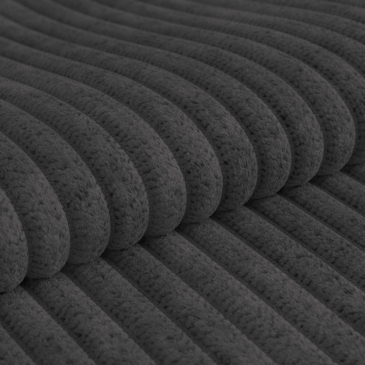HOCKER in Textil Schwarz  - Chromfarben/Schwarz, Konventionell, Textil/Metall (108/46/108cm) - Livetastic