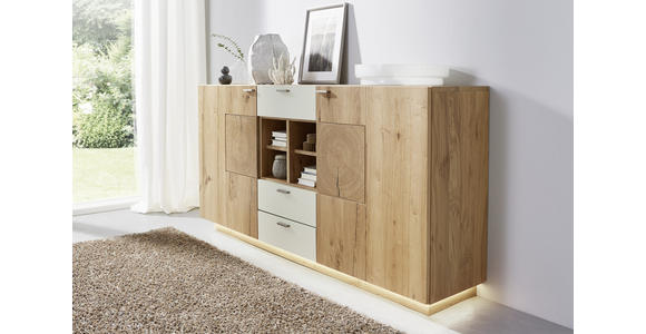 SIDEBOARD 176/88/38 cm - Champagner/Eichefarben, KONVENTIONELL, Holz/Metall (176/88/38cm) - Voleo
