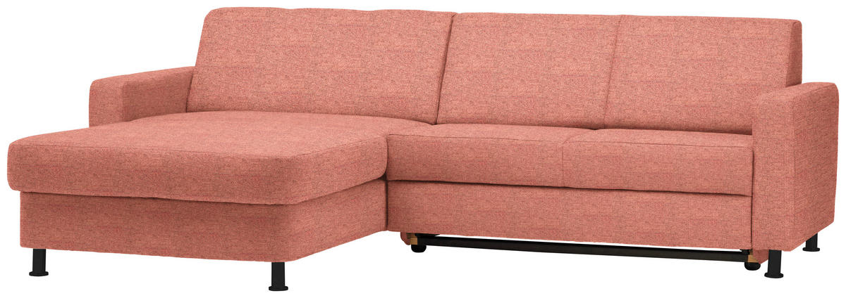 ECKSOFA in Webstoff Koralle  - Koralle/Schwarz, Design, Kunststoff/Textil (165/257cm) - Xora