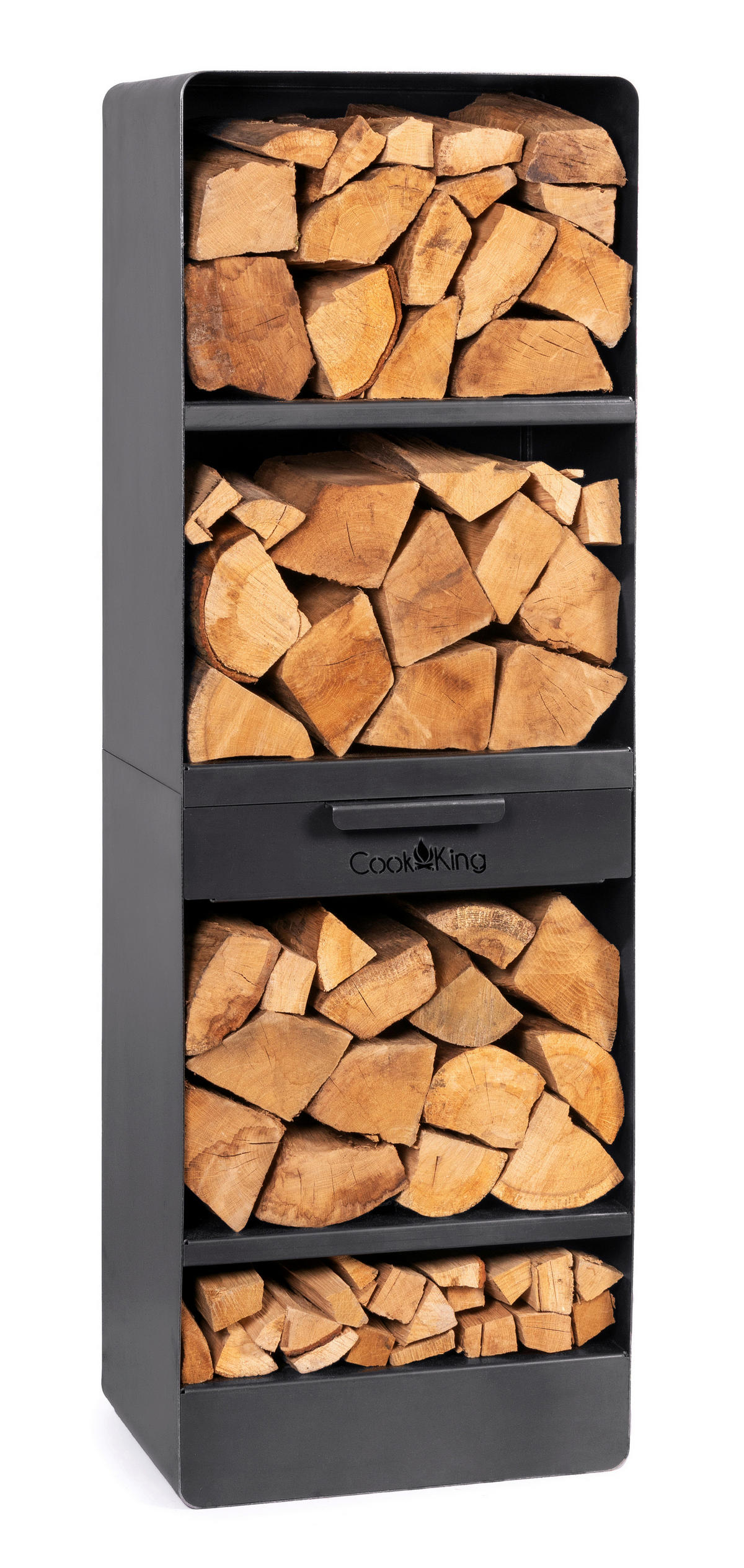 KAMINHOLZREGAL 40/120/30 cm  Metall  - Schwarz, Basics, Metall (40/120/30cm)