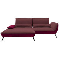 ECKSOFA in Flachgewebe Rot  - Rot/Schwarz, Design, Textil/Metall (191/273cm) - Moderano