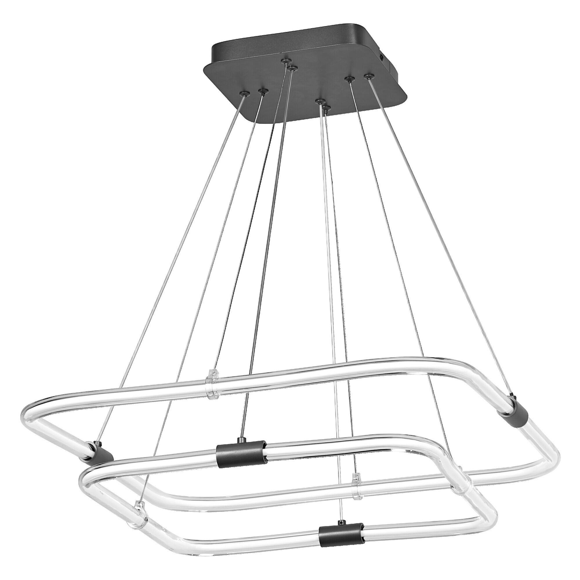 LED-PENDELLEUCHTE 56,7/56,6/80 cm  - Dunkelgrau, KONVENTIONELL, Kunststoff (56,7/56,6/80cm) - Ledvance