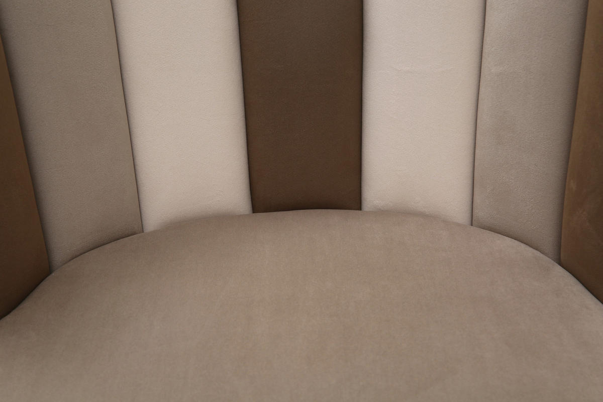 STUHL Samt Braun, Beige  - Beige/Schwarz, Design, Textil/Metall (58,5/79/55,5cm) - home24