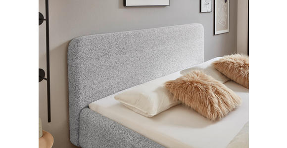 POLSTERBETT gepolstertes Kopfteil Hellgrau 140/200 cm  - Eichefarben/Hellgrau, Design, Holz/Textil (140/200cm) - Xora